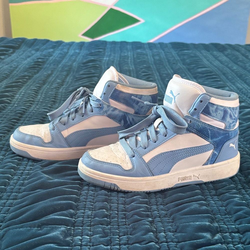 Puma Kids Rebound Lay Up SL First Frost High-Top Sneakers, Size 5